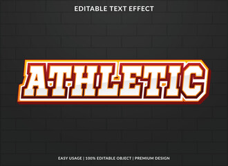 athletic editable text effect template use for business logo and brand