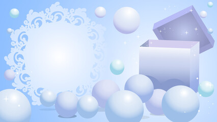 blue christmas background with box