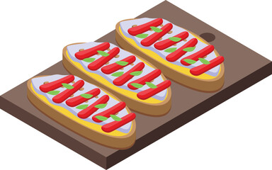 Spanish sandwich icon isometric vector. Cuisine food. Vegetable paella