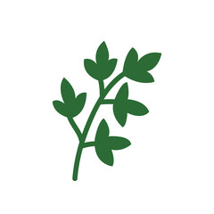 Vector pumkin branch with leaves illustration