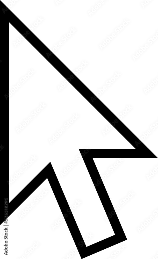 Poster arrow cursor. mouse pointer black line icon