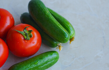 Cucumber and tomato