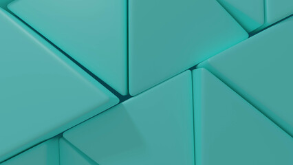 Modern triangular pattern concept, green, abstract dark background.3d rendering