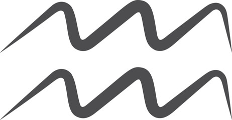 Aquarius sign. Horoscope black line astrology icon