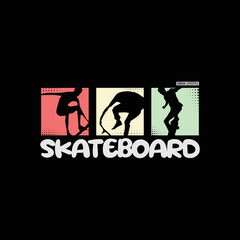 Skateboard illustration typography. perfect for t shirt design