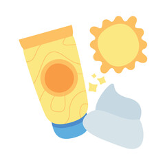 Sun cream vector illustration isolated on white background