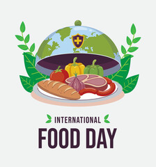 world food day, world vegetable day, vegetable on the world, fresh vegetable, vegan day, illustration vector is suitable for social media, banner, poster, Flyer and related with food, Food day banner 