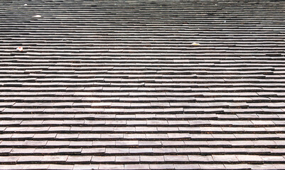 Old clay tile roof background image.