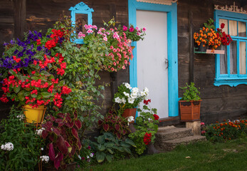 old house with flowers