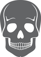 Skull black icon. Front head bone structure