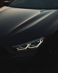 BMW M8 8 series - Car Headlight silhouette  - obrazy, fototapety, plakaty