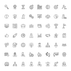 Business hand-drawn icons set vector graphic illustration