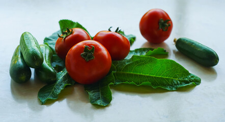 Cucumber and tomato