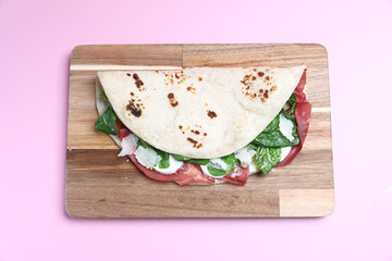 Italian cuisine , Piadina with Italian ham and cheese