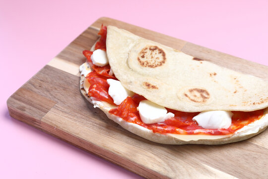 Italian cuisine , Piadina with Italian ham and cheese
