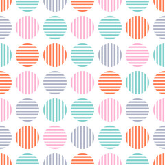 Seamless pattern with colorful striped circles