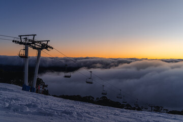 ski lift in the mountains