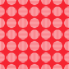 Red seamless pattern with white circles