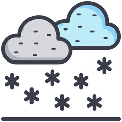 Snowfall Vector Icon