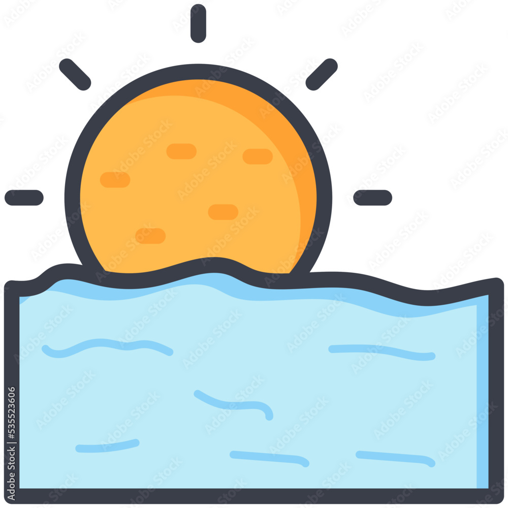 Poster sunrise vector icon