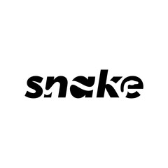 Snake wordmark logo design vector illustration