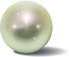 Light round gem. Luxury orb. Shiny pearl