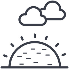 Sunny Clouds Vector Icon 
