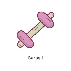Barbell Vector Filled outline Icon Design illustration. Workout Symbol on White background EPS 10 File