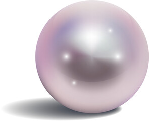 Pink pearl. Realistic shiny ball. Luxury orb