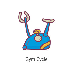 Gym Cycle Vector Filled outline Icon Design illustration. Workout Symbol on White background EPS 10 File