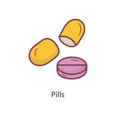 Pills Vector Filled outline Icon Design illustration. Workout Symbol on White background EPS 10 File