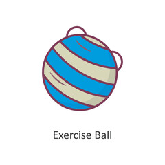 Exercise Ball Vector Filled outline Icon Design illustration. Workout Symbol on White background EPS 10 File
