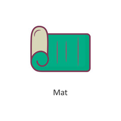 Mat Vector Filled outline Icon Design illustration. Workout Symbol on White background EPS 10 File