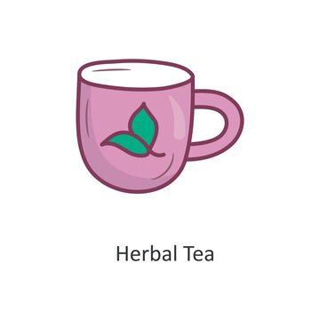 Herbal Tea Vector Filled outline Icon Design illustration. Workout Symbol on White background EPS 10 File