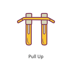 Pull Up Vector Filled outline Icon Design illustration. Workout Symbol on White background EPS 10 File
