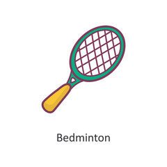 Badminton Vector Filled outline Icon Design illustration. Workout Symbol on White background EPS 10 File