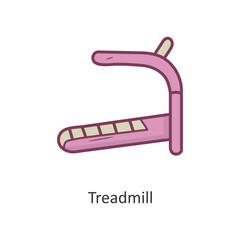 Treadmill Vector Filled outline Icon Design illustration. Workout Symbol on White background EPS 10 File
