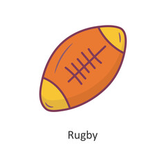 Rugby Vector Filled outline Icon Design illustration. Workout Symbol on White background EPS 10 File