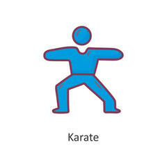 Karate Vector Filled outline Icon Design illustration. Workout Symbol on White background EPS 10 File