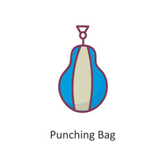 Punching Bag  Vector Filled outline Icon Design illustration. Workout Symbol on White background EPS 10 File