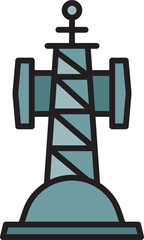 radio transmitting tower and network tower icon