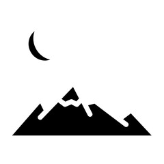 night mountains glyph icon