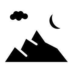 Fototapeta premium night mountains glyph icon