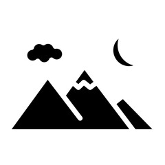 night mountains glyph icon