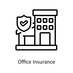 Office Insurance Outline Vector Icon Design illustration on White background. EPS 10 File