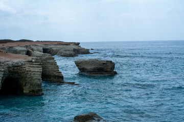 Bird's eye view of a rocky coastline