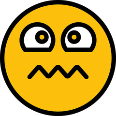 nervous and annoyed face emoji illustration