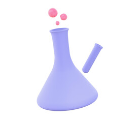 3d illustration icon of purple Laboratory Research for UI UX web mobile apps social media ads designs