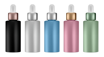 Serum dropper bottle, isolated vector cosmetic mockup