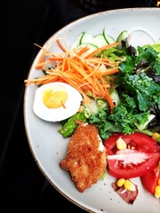 Fresh salad for breakfast. Healthy food